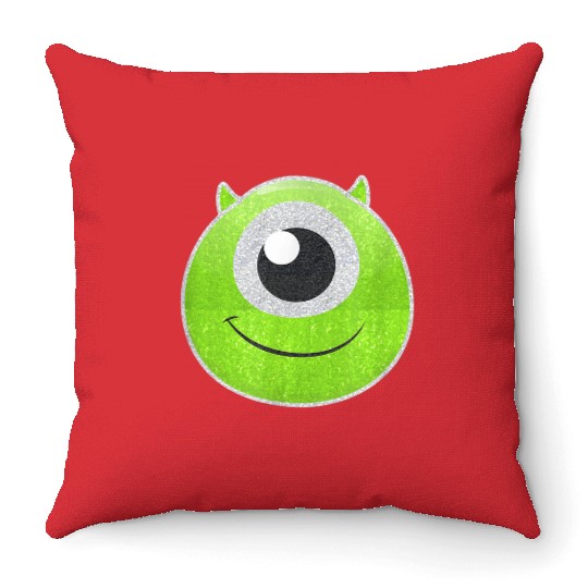 Disney Pixarss Monsters University Mike Wazowski Big Face Logo Throw Pillows