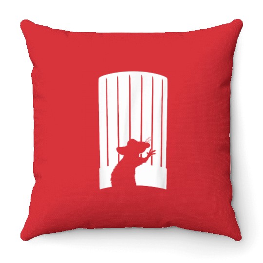 Disney and Pixars Ratatouille Chef Hat Remy Silhouette Throw Pillows