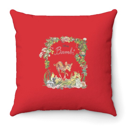 Disney Bambi Floral Portrait Throw Pillows