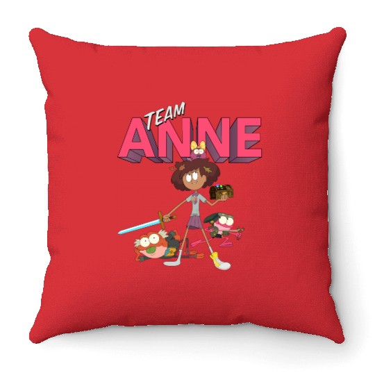Disney Channel Amphibia Team Anne Pullover Hoodie Throw Pillows