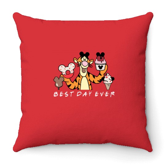 Tigger Best Day Ever, Tigger Disney Snacks Throw Pillows