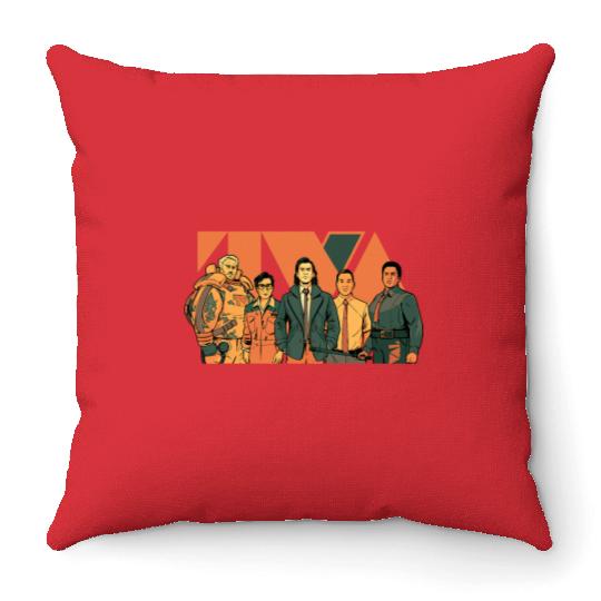 marvelss Studios Loki Season 2 Loki Crew TVA Logo Disney MCU Throw Pillows