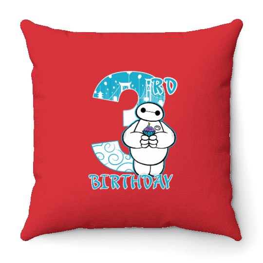 Disney Big Hero 6 Baymax 3rd Birthday Cupcake Portrait Throw Pillows