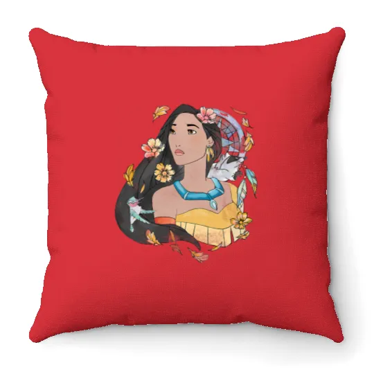 Disney Pocahontas Dreamcatcher Watercolor Graphic Throw Pillows