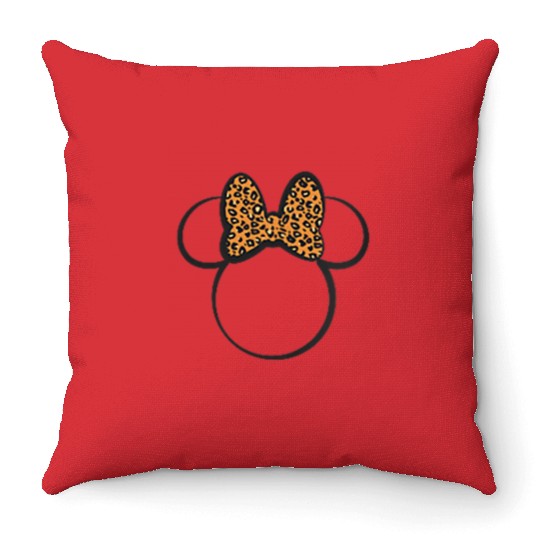 Disney Minnie Mouse Leopard Print Bow Pocket Minnie Ears Tank Top Throw Pillows