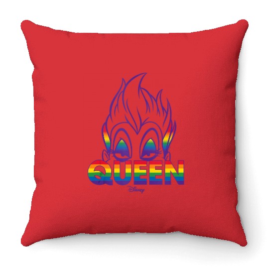 Disney Villains Ursula Queen Pride Rainbow Throw Pillows