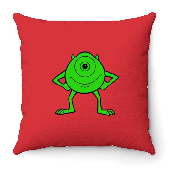 Disney Pixarss Monsters Inc. Mike Wazowski Cyclops Retro Throw Pillows