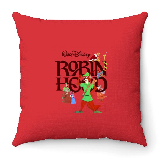 Retro Disney Robin Hood 1973  Throw Pillows, Robin Hood Throw Pillows
