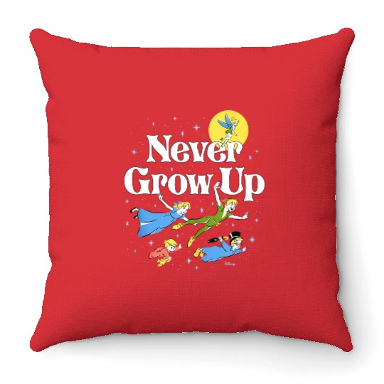 Vintage Never Grow Up Peter Pan Throw Pillows, Disney Peter Pan Throw Pillows
