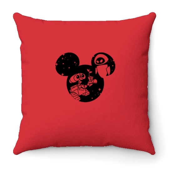 Cute Wall-E Throw Pillows, Disney Pixar Wall-E, Wall-E Space Race Visit Throw Pillows