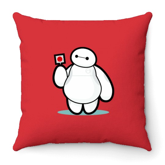 Disney Big Hero 6 Baymax With Lollipop Cute Shot Throw Pillows