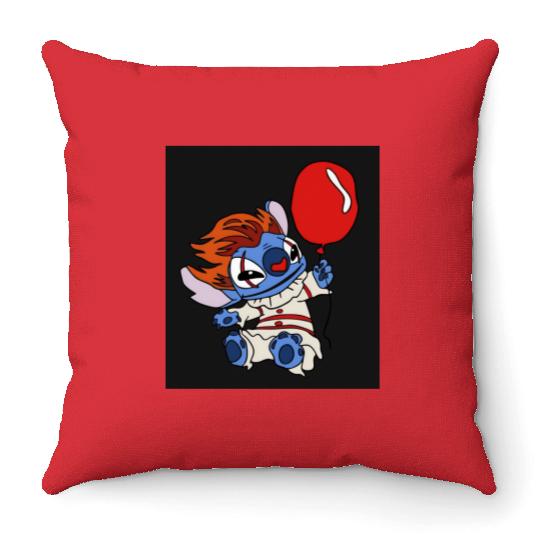 Pennywise Stitch Halloween Throw Pillows, Disney Halloween Throw Pillows