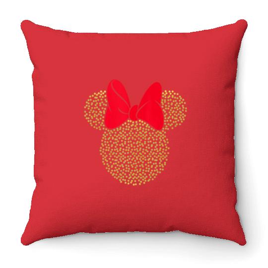 Disney Minnie Mouse Dotted Gold Icon Tank Top Throw Pillows