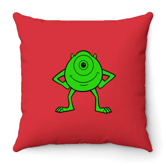 Disney Pixarss Monsters Inc. Mike Wazowski Cyclops Retro Throw Pillows