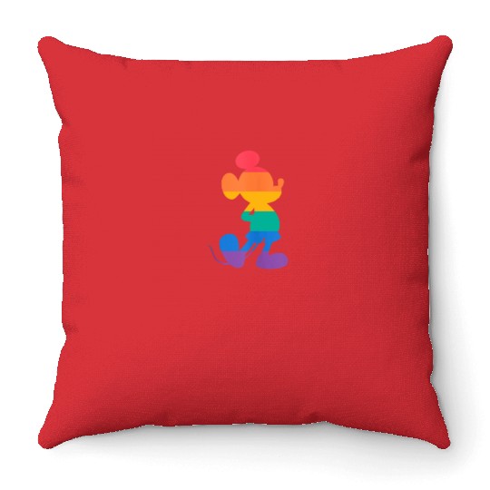 Disney Mickey Mouse Pride Classic Pose Rainbow Icon Fill Throw Pillows