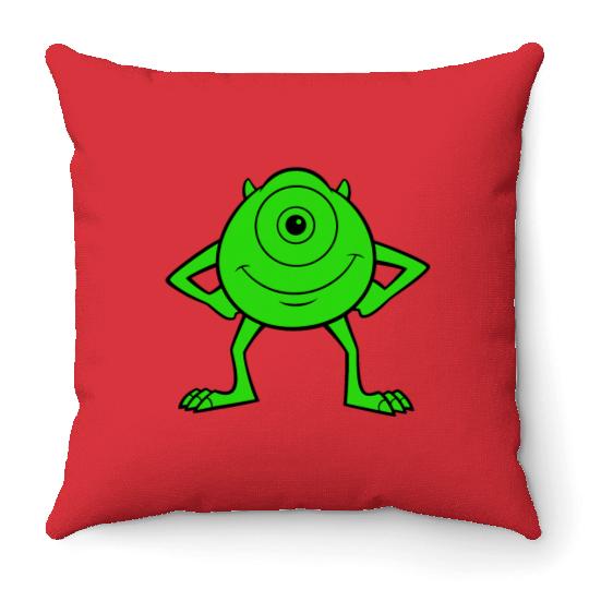 Disney Pixarss Monsters Inc. Mike Wazowski Cyclops Retro Throw Pillows