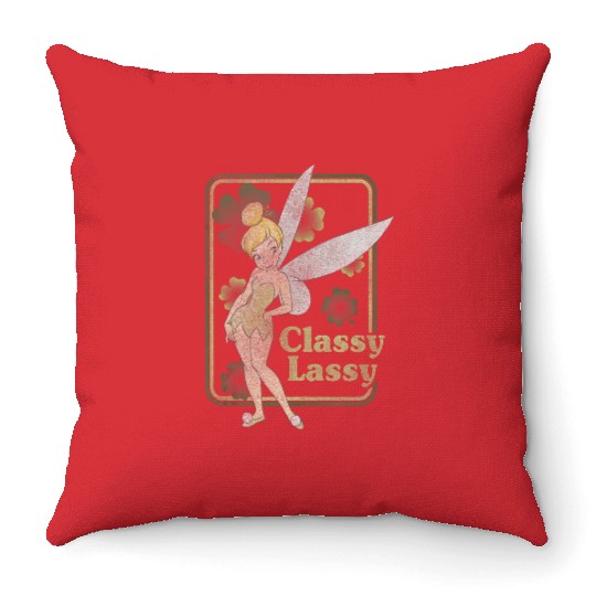 Disney Peter Pan Tinker Bell St. Patricks Day Classy Lassy Tank Top Throw Pillows