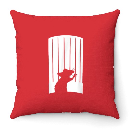 Disney and Pixars Ratatouille Chef Hat Remy Silhouette Throw Pillows