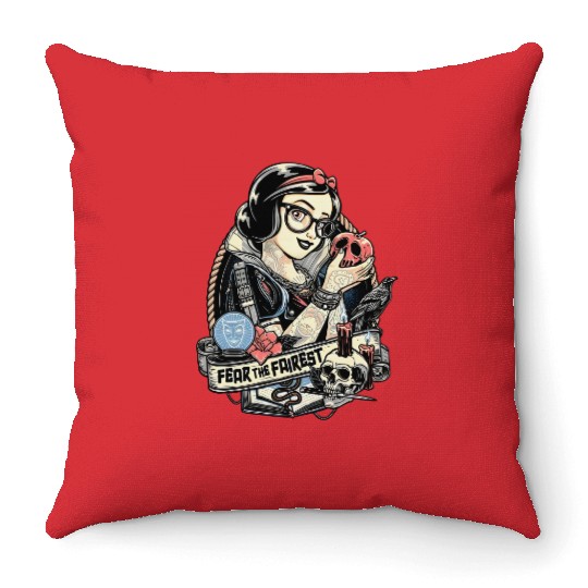 Vintage Disney Snow White Princess Throw Pillows, Fear The Fairest Throw Pillows, Disney Princess Throw Pillows