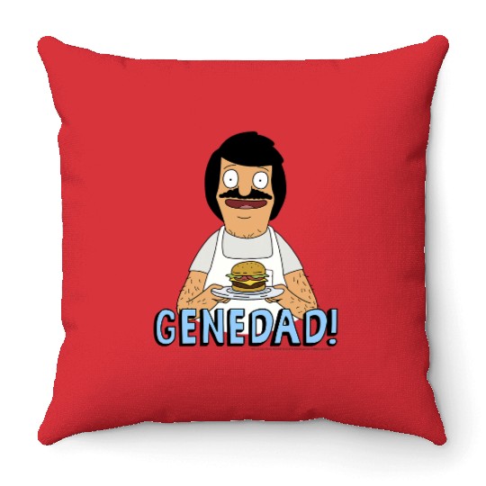 Bobs Burgers Gene Dad Portrait Throw Pillows