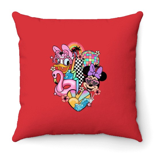 Disney vintage Throw Pillows - Disney Daisy Minnie Throw Pillows - Disney Epcot Throw Pillows