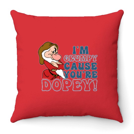 Disney I'm Grumpy Because You're Dopey Throw Pillows, Snow White Grumpy Throw Pillows