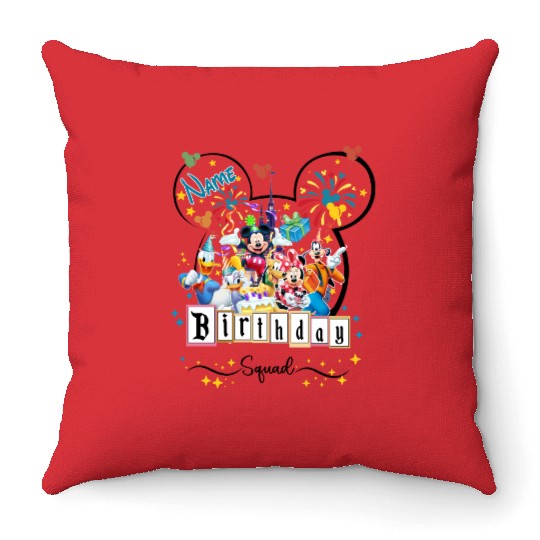 Disney Birthday Squad Throw Pillows