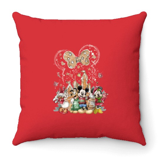 Vintage WDW Christmas Throw Pillows, Disney Gingerbread Castle Throw Pillows