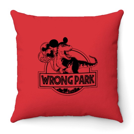 Wrong Park Disneyland Throw Pillows, Disney Dinosaur Throw Pillows, Jurassic Park Throw Pillows