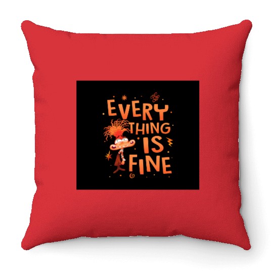 Inside Out Anxiety  Throw Pillows, Disney Inside Out 2 Throw Pillows, Anxiety Everything Is Fine Throw Pillows, Mental Health Throw Pillows