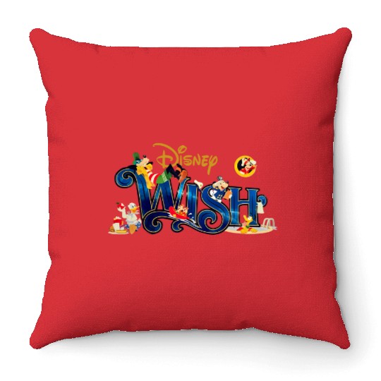 Disney Wish Cruise Throw Pillows, Cruise Throw Pillows , Disney cruise Throw Pillows, Cruise family Throw Pillows