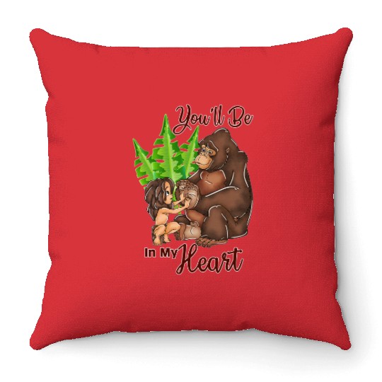 Tarzan - Disney Inspired - You'll Be In My Heart - Kala - Gorilla Throw Pillows