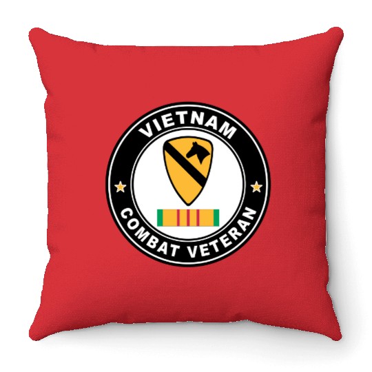 1st Cavalry Division Vietnam Combat Veteran Throw Pillows