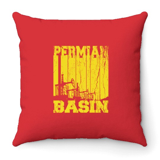 Permian Basin Oilfield Rigger Driller Distressed Throw Pillows