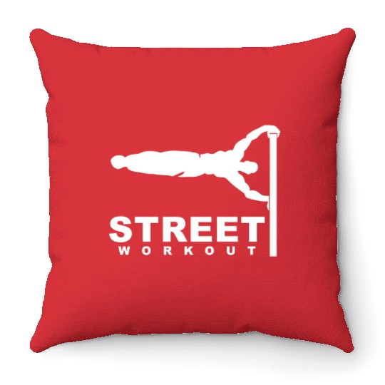 Street Workout - Calisthenics - Human Flag Throw Pillows