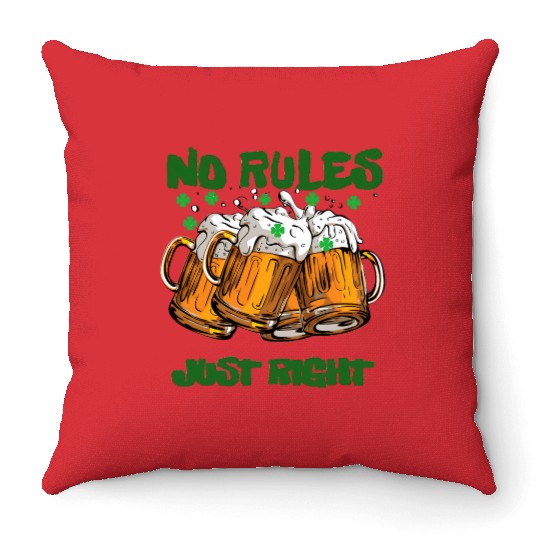 st paddy funny day, green beer Irish day Throw Pillows