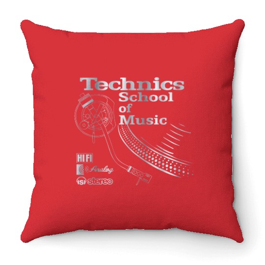 old school technics Throw Pillows