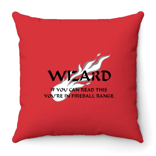 Wizard - Fireball Range Throw Pillows