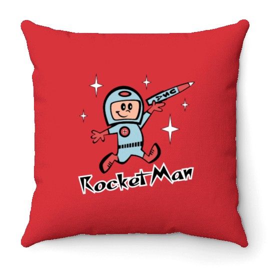 Rocket Man Throw Pillows