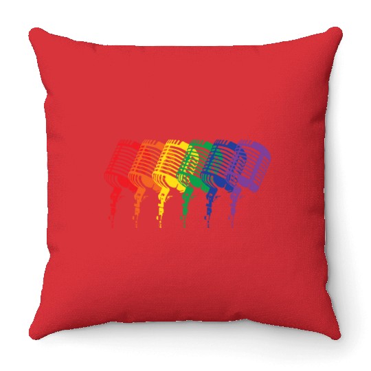 Multi-colored Mics Throw Pillows