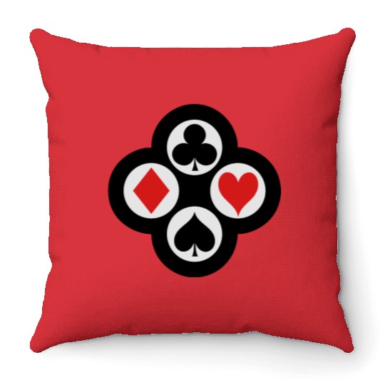 Poker Suits Circle Vector Throw Pillows