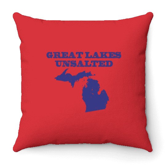 Great Lakes Unsalted Blue Throw Pillows