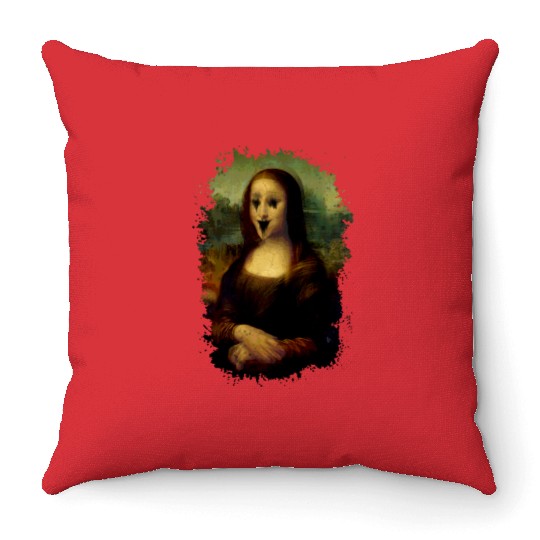 Haunted Mona Lisa Throw Pillows