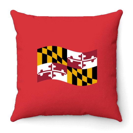 Waving Maryland Flag Throw Pillows