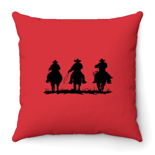 cowboy way Throw Pillows