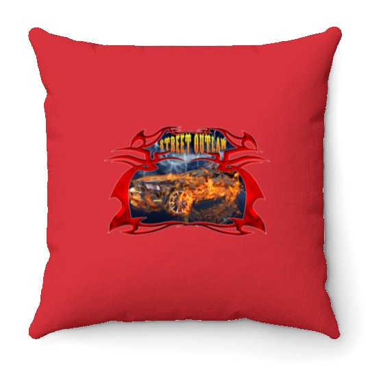 Street outlaw Throw Pillows