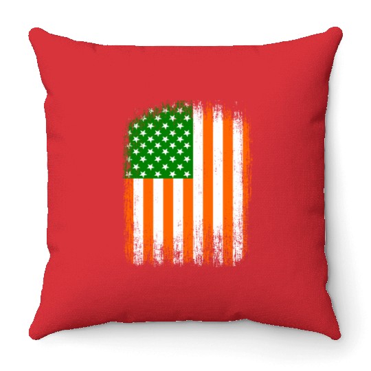 Irish American Flag Throw Pillows