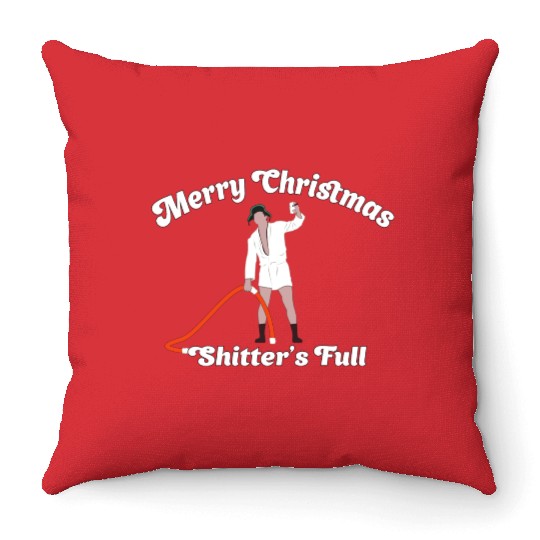 Cousin Eddie - Shitter's Full! Throw Pillows