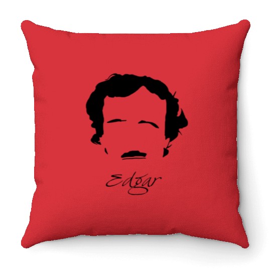 Edgar Allan Poe Silhouette & Hirsute Throw Pillows