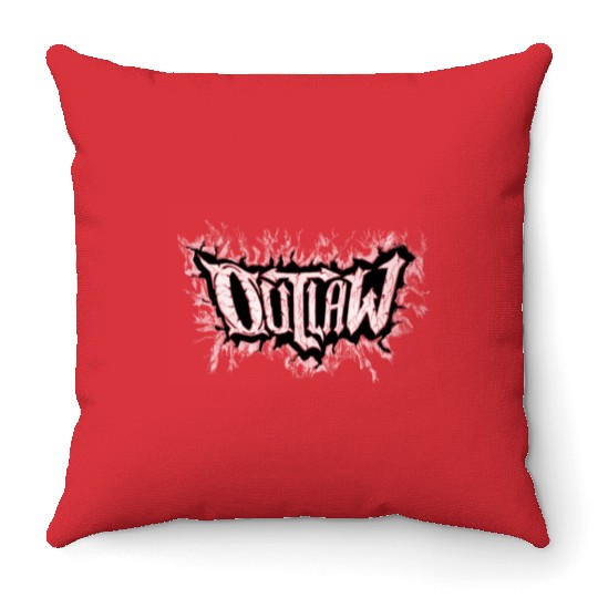 Outlaw lightning Throw Pillows